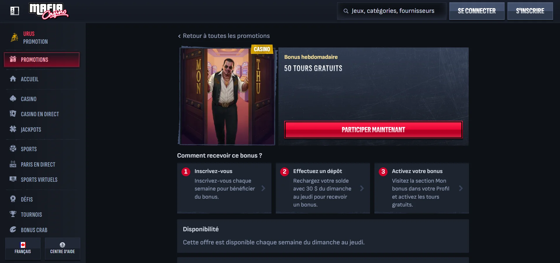 Mafia casino code bonus